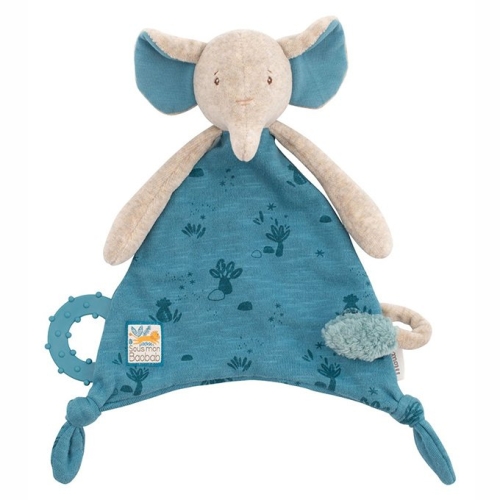 Moulin Roty Cuddly Cloth With Pacifier Chain Elephant Sous Mon Baobab
